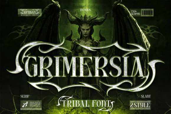 Grimersia: The Bold Serif Font with a Dark, Tribal Soul
